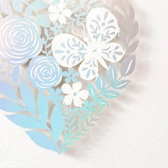 Floral Laser Foil Heart Blank Note Cards, Box of 8