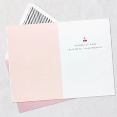 Floral Pink Cupcake Birthday Card for Mom