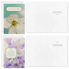 Floral Blessings Assorted Birthday Cards, Pack of 16