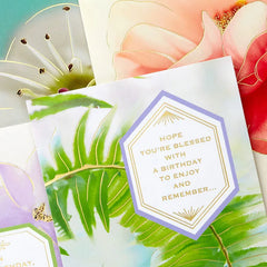 Floral Blessings Assorted Birthday Cards, Pack of 16
