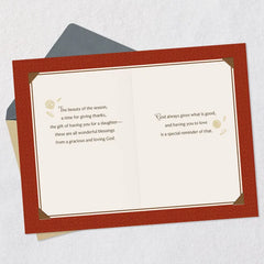 Wonderful Blessings from God Religious Thanksgiving Card for Daughter
