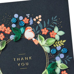 Floral Wreath Quilled Paper Handmade Thank You Card