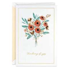 Floral Bouquet Blank Quilled Paper Handmade Thinking of You Card