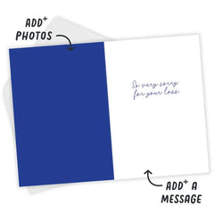 Blue and White Flower Bouquet Custom Sympathy Card