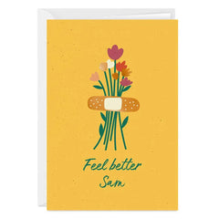 Feel Better Flower Bouquet Custom Get Well Card