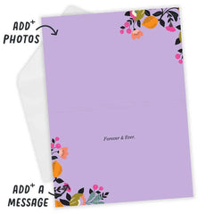 Artistic Botanicals Initials Custom Anniversary Card