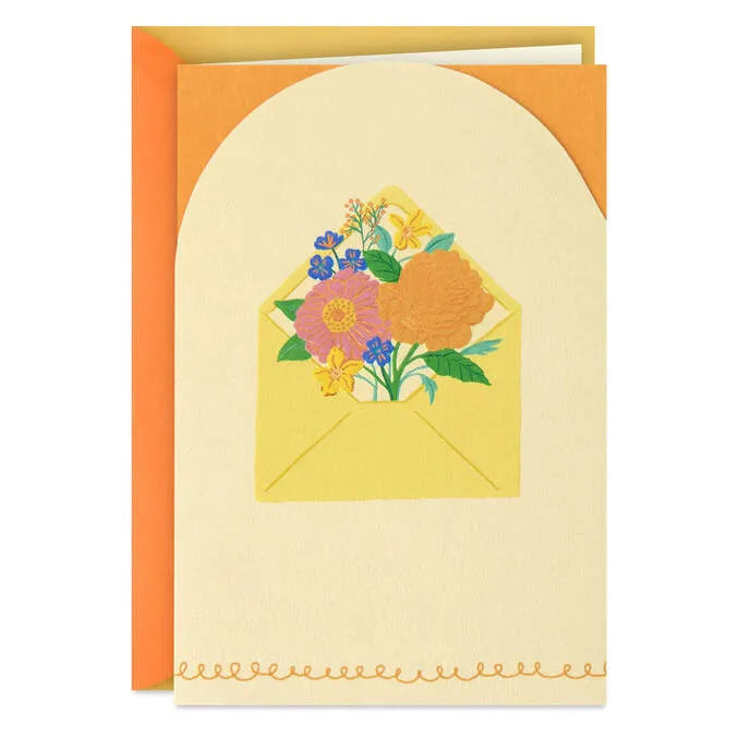Flowers in Envelope Blank Card