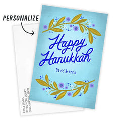 Pretty Floral Flat Hanukkah Photo Card