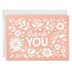 Flowers on Coral Boxed Blank Thank-You Notes, Pack of 10