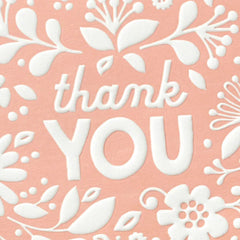 Flowers on Coral Boxed Blank Thank-You Notes, Pack of 10