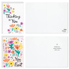 Brightly Painted Flowers Assorted Thinking of You Cards, Pack of 12