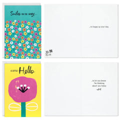 Brightly Painted Flowers Assorted Thinking of You Cards, Pack of 12