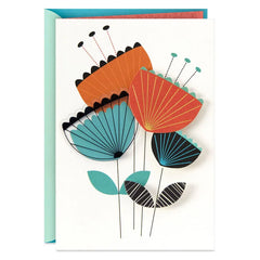 Folk Art Flowers Blank Card
