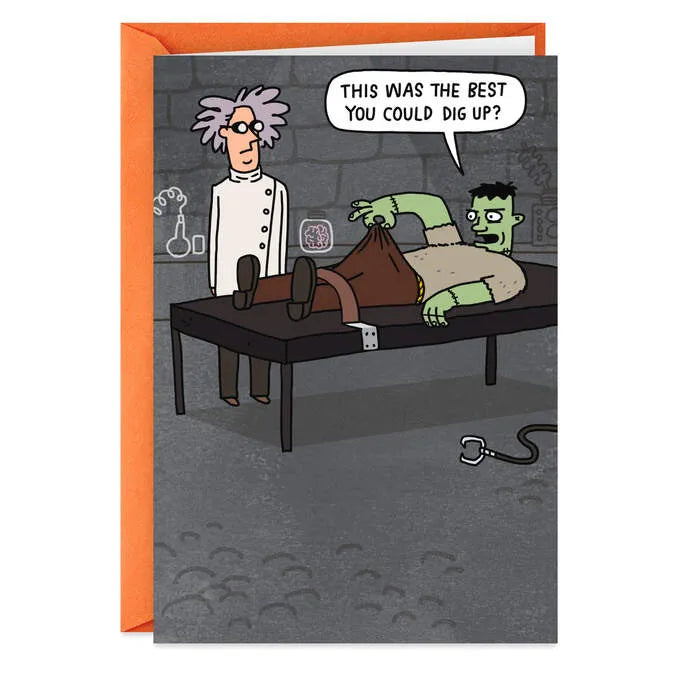Frankenstein's Monster Parts Funny Halloween Card