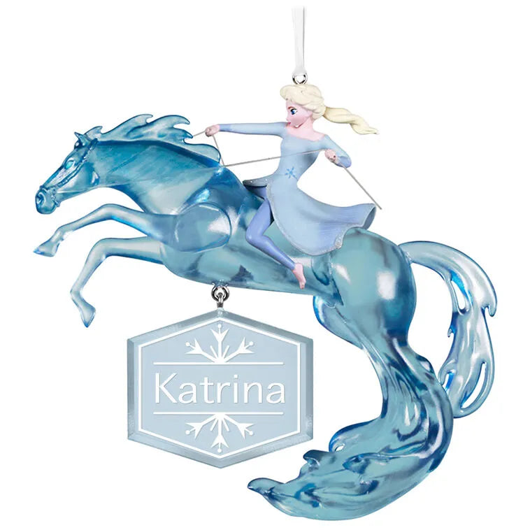 Disney Frozen 2 Elsa and Nokk Personalized Ornament, Custom Text