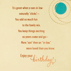 A Son-in-Law Who Naturally Clicks Birthday Card