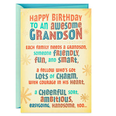 Friendly, Fun and Smart Birthday Card for Grandson