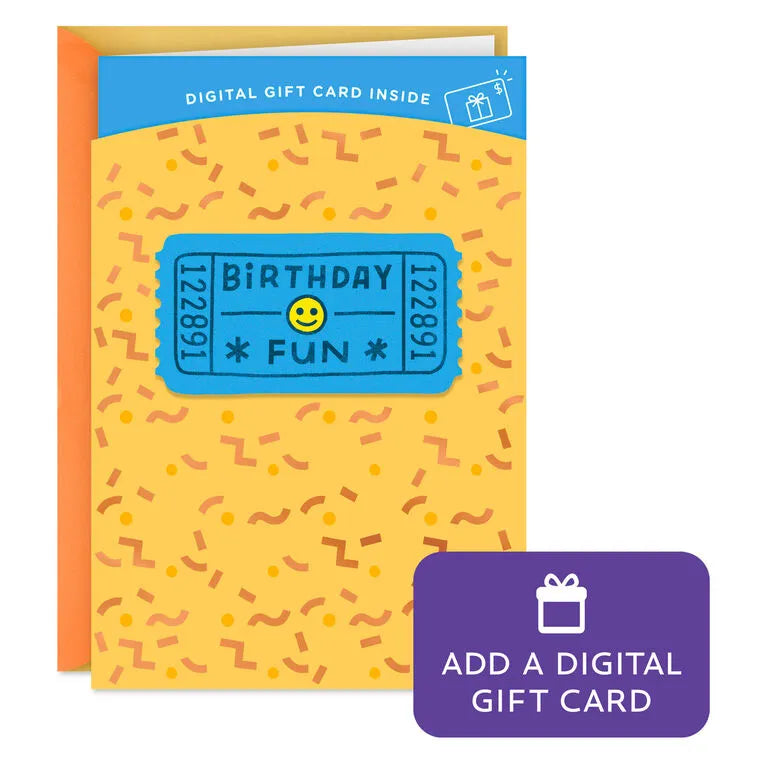 Fun Ticket Gift Card Greeting Birthday Card