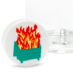 Charmers Dumpster Fire Funny Silicone Charm, 1.75" H