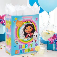 15.5" DreamWorks Animation Gabby's Dollhouse Extra-Large Birthday Gift Bag With Tissue Paper