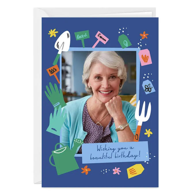 Beautiful Garden Wishes Custom Birthday Card