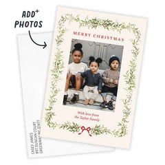 Classy Garland Flat Christmas Photo Card