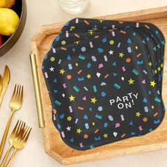"Party On!" Geometric Shapes Dinner Plates, Pack of 8