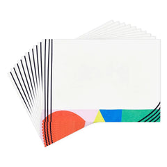 Colorful, Abstract Border Flat Blank Notes, Pack of 10