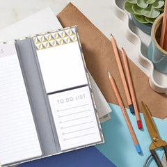 Blush, Pink and Gray Geometric Folio and Memo Pad Set