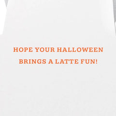 Ghost with Pumpkin Latte Paper Craft Halloween Card