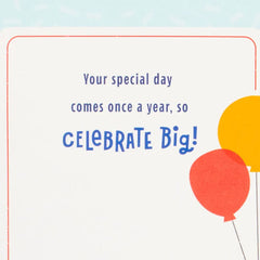 Big Presents and Balloons Musical 3D Pop-Up Birthday Card With Light