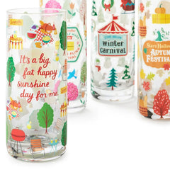Gilmore Girls Seasons of Stars Hollow Drinking Glasses, Set of 4