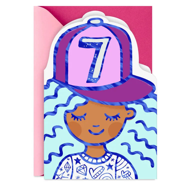 You're Super Fun to Celebrate 7th Birthday Card for Girls