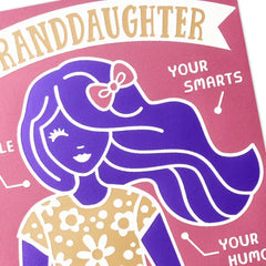 Your Smile, Smarts and Heart Birthday Card for Granddaughter
