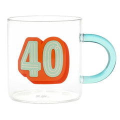 Glass 40th Birthday Mug, 17.5 oz.