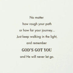 God's Got You Religious Encouragement Card With Bookmark