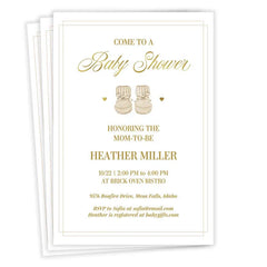 Sweet Booties Flat Baby Shower Invitation