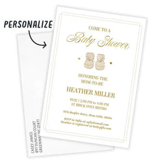 Sweet Booties Flat Baby Shower Invitation