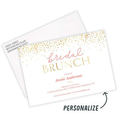 Gold Shimmer Brunch Bridal Shower Invitation