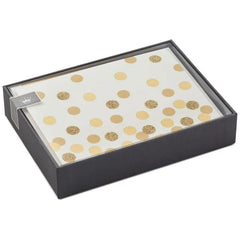 Gold Dots on Ivory Blank Note Cards, Box of 10