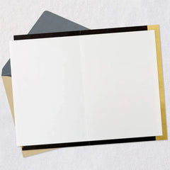 Gold Feathers on Black Blank Card