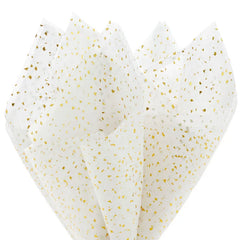 Gold Foil Flecks on White Tissue Paper, 4 sheets