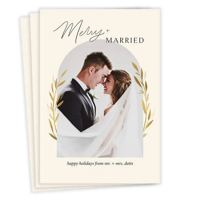 Merry and Married Flat Holiday Photo Card