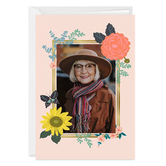 Pretty Blush and Blooms Frame Blank Custom Card