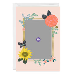 Pretty Blush and Blooms Frame Blank Custom Card
