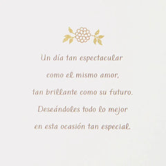 Floral Mr. and Mrs. Spanish-Language Wedding Card for Couple