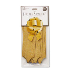 5.5" Glittery Gold Pull-String Gift Bow