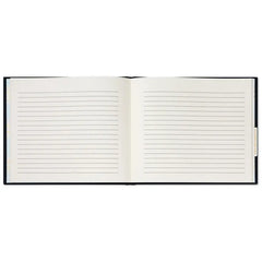 Gold on Navy Linen Customizable Guest Book