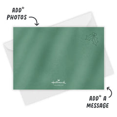 Gold Garland on Green Flat Holiday Photo Card