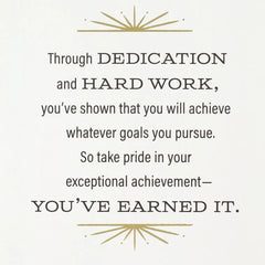 Dedication and Hard Work Graduation Card for Doctorate